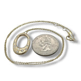 14K Y Gold 0.18ctw G/SI1 Oval Bezel Set Diamond Pendant