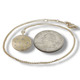 14K Y Gold 0.34ctw F/SI1 Round Bezel and Prong Set Diamond Pendant