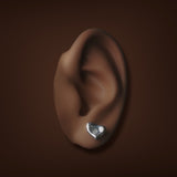 Estate Tiffany & Co. Peretti SS Full Heart Stud Earrings