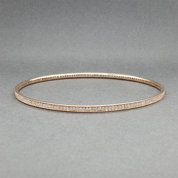 Estate 14K R Gold 1.06ctw G-H/SI2-I1 Diamond Bangle Bracelet