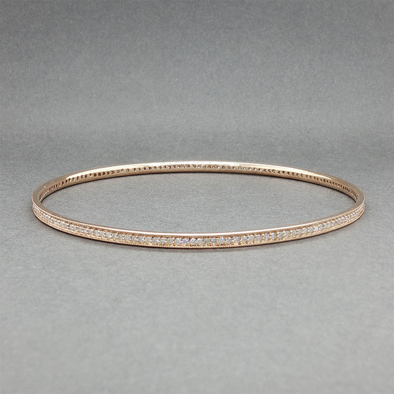 Estate 14K R Gold 1.06ctw G-H/SI2-I1 Diamond Bangle Bracelet