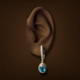 Estate Effy SS 18 4.12ctw Blue Topaz Dangle Earrings