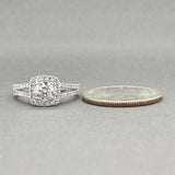 Estate 14K W Gold 1.37ctw Diamond Eng. Ring