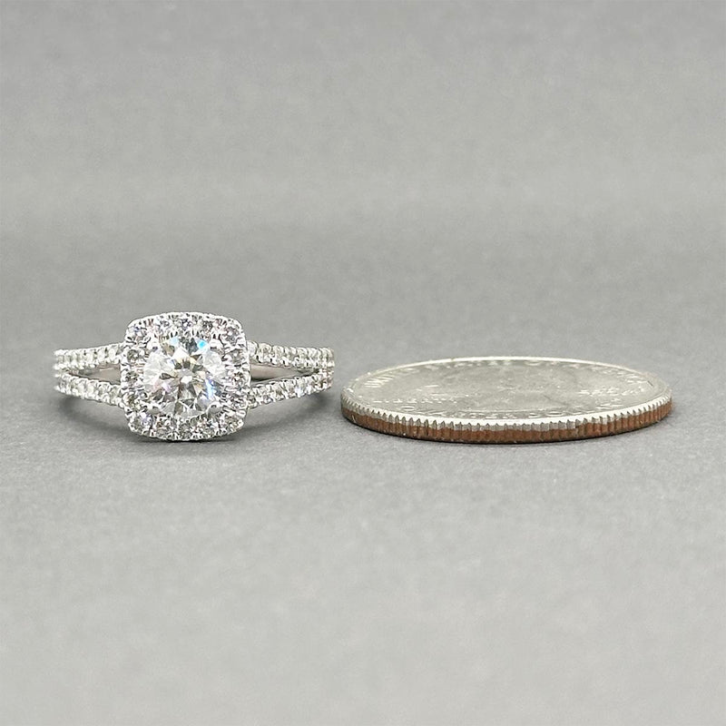 Estate 14K W Gold 1.37ctw Diamond Eng. Ring