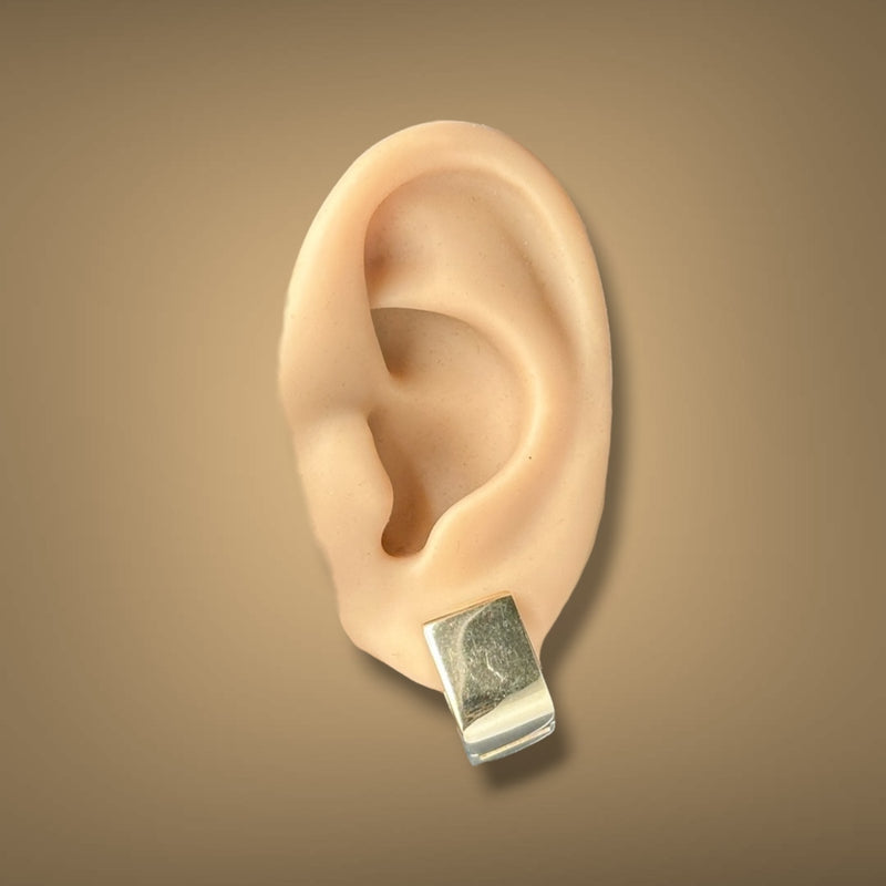 Estate 14K Y Gold 14.74mm Square Huggie Earrings