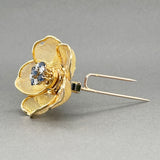 Estate 18K Y Gold 0.45ctw Sapphire & 0.24ctw Diamond Flower Brooch