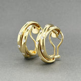 Estate 18K Y Gold 0.48ctw F-G/VS2-SI1 Diamond Hoop Earrings