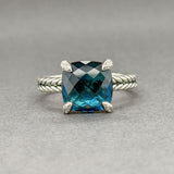 Estate David Yurman SS Topaz & Diamond Chatelaine Ring