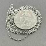 Estate 14K W Gold 1.52mm 19.25” Cable Chain