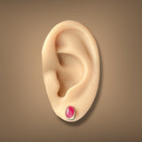 Estate 14K Y Gold 3.18ctw Ruby Stud Earrings