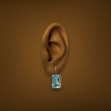 Estate 14K Y Gold 19.99ctw Blue Topaz Drop Earrings