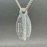 Estate Tiffany & Co. SS Oval Tag Pendant