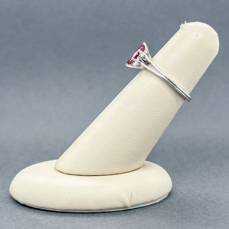 Estate 18K W Gold 0.72ct Ruby & 0.25ctw Diamond Ring