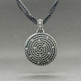 Estate David Yurman SS 0.23ctw I/I1 Diamond Cable Coil Pendant