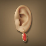 Estate 18K Y Gold 4.40ctw Coral Drop Earrings