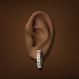 Estate 14K Y Gold 0.88ctw I/I1-2 Diamond Hoop Earrings