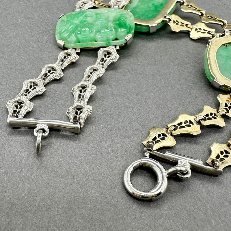 Estate Platinum 20.95ctw Jadeite Bracelet