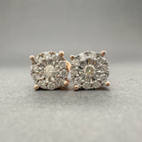 Estate 14K R Gold 0.28ctw H-I/SI2-I1 Diamond Cluster Stud Earrings