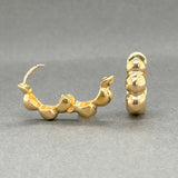 Estate 18K Y Gold 16.8mm Fancy Huggie Earrings