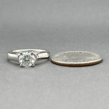 Estate Platinum 1.21ct I/VS1 Diamond Eng. Ring GIA