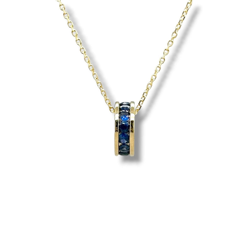 14K Y Gold 0.52ctw Sapphire Rondell Pendant