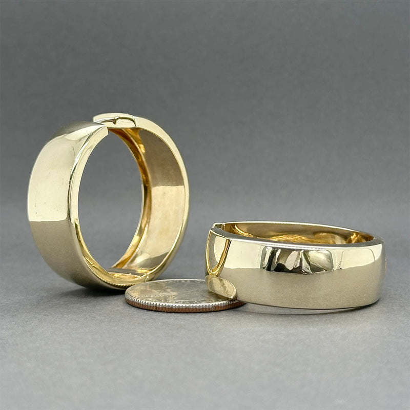 Estate 14K Y Gold 37.26mm Wide Hoop Earrings