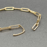 Estate 14K Y Gold 0.54ctw G-H/SI1-2 Diamond Paperclip Bracelet