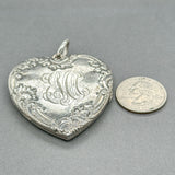 Estate SS Large Heart Locket Pendant