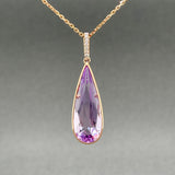 Estate 14K R Gold 5.59ct Amethyst & 0.21ctw Diamond Pendant