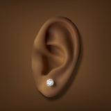 14K W Gold 1.00ctw F/VS1 Lab-Created Diamond Basket Set Earrings