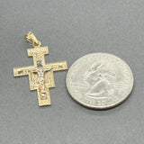 Estate 14K Y Gold St. Damiano Crucifix Pendant