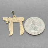 Estate 14K Y Gold 33mm Chai Pendant