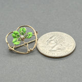 Estate Antique 10K Y Gold Seed Pearl & Enamel Clover Pin