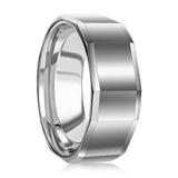 8mm High Polished Faceted Tungsten Ring - Walter Bauman Jewelers