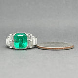Estate Fred Leighton 18K W Gold 3.60ct Emerald & 1.85ctw Diamond Ring GIA