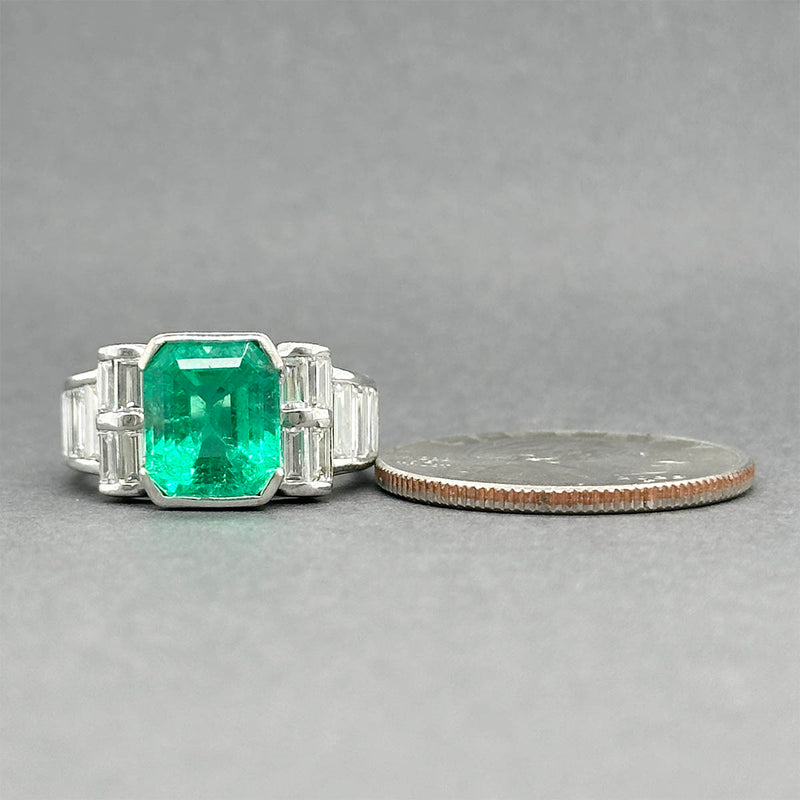 Estate Fred Leighton 18K W Gold 3.60ct Emerald & 1.85ctw Diamond Ring GIA