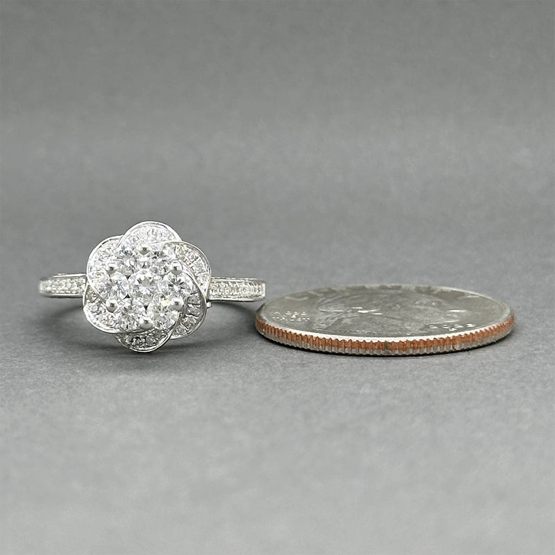 Estate 14K W Gold 1.05ctw Diamond Eng. Ring