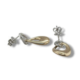 14K Two-Tone 0.23ctw G/SI1 Double Oval Diamond Earrings