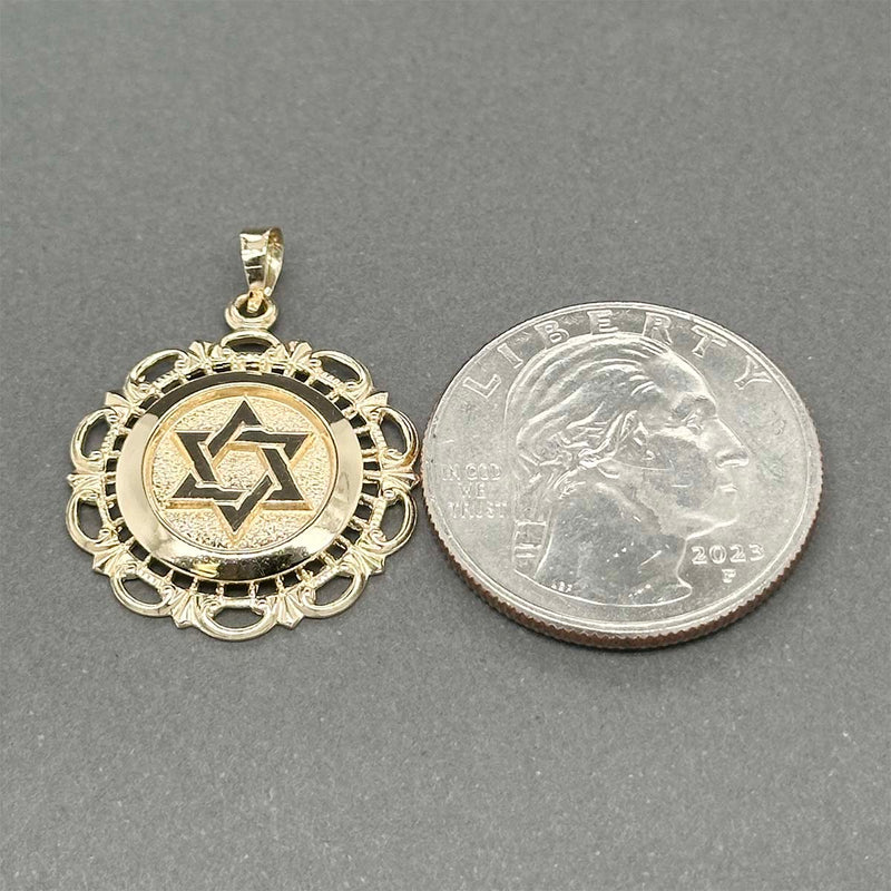 Estate 14K Y Gold Star of David Pendant