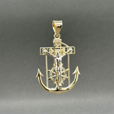 Estate 14K TT Gold Anchor Crucifix Pendant