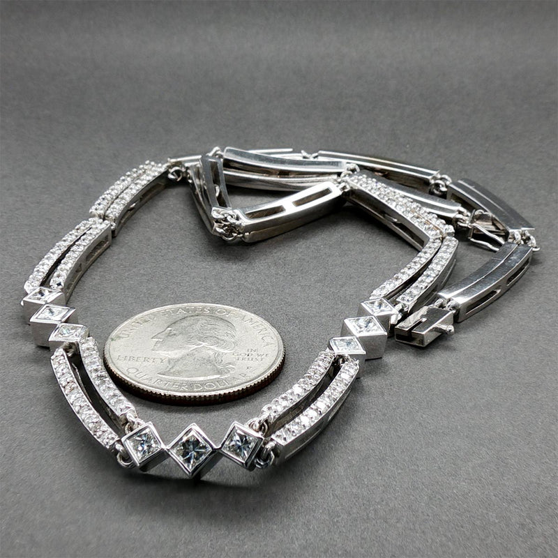 Estate 14K W Gold 4.43ctw Diamond Link Necklace