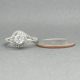 Estate 14K W Gold 1.27ctw G-I/SI1-I2 Diamond Eng. Ring