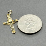 Estate 14K Y Gold Claddagh Cross Pendant