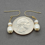 Estate 14K Y Gold Freshwater Pearl Drop Earrings