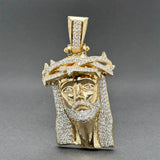 Estate 10K Y Gold 3.86ctw Diamond Jesus Pendant