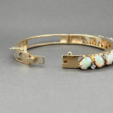 Estate 14K Y Gold 5.61ctw Opal & 0.52ctw Diamond Bangle Bracelet