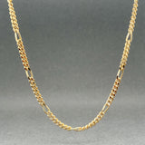 Estate 14K Y Gold 2.6mm 19.75” Figaro Chain