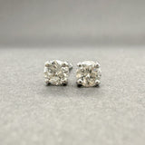 Estate 14K W Gold 0.32ctw Diamond Stud Earrings