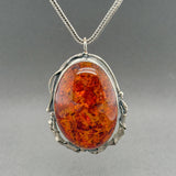 Estate SS Amber Pendant