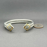 Estate David Yurman SS 18 Double Quatrefoil Cuff Bracelet